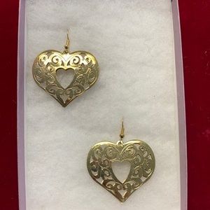 Gold tone Heart Earrings